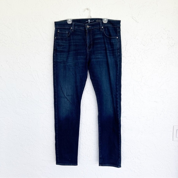 7 For All Mankind Blue Adrien Slim Luxe Jeans Men’s Size 38 - Picture 1 of 5